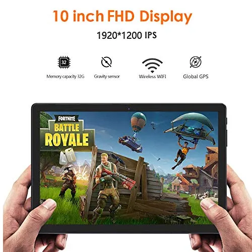 10.1 inch Tablet, Octa-Core Processor, Android 9.0 Pie, 32GB Storage, ZONKO 1200x1920 IPS HD Display Best for Watch Movie and Photo, 2.4GHZ-5GHZ WiFi, Black