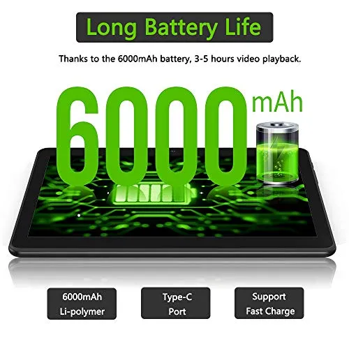 10.1 inch Tablet, Octa-Core Processor, Android 9.0 Pie, 32GB Storage, ZONKO 1200x1920 IPS HD Display Best for Watch Movie and Photo, 2.4GHZ-5GHZ WiFi, Black