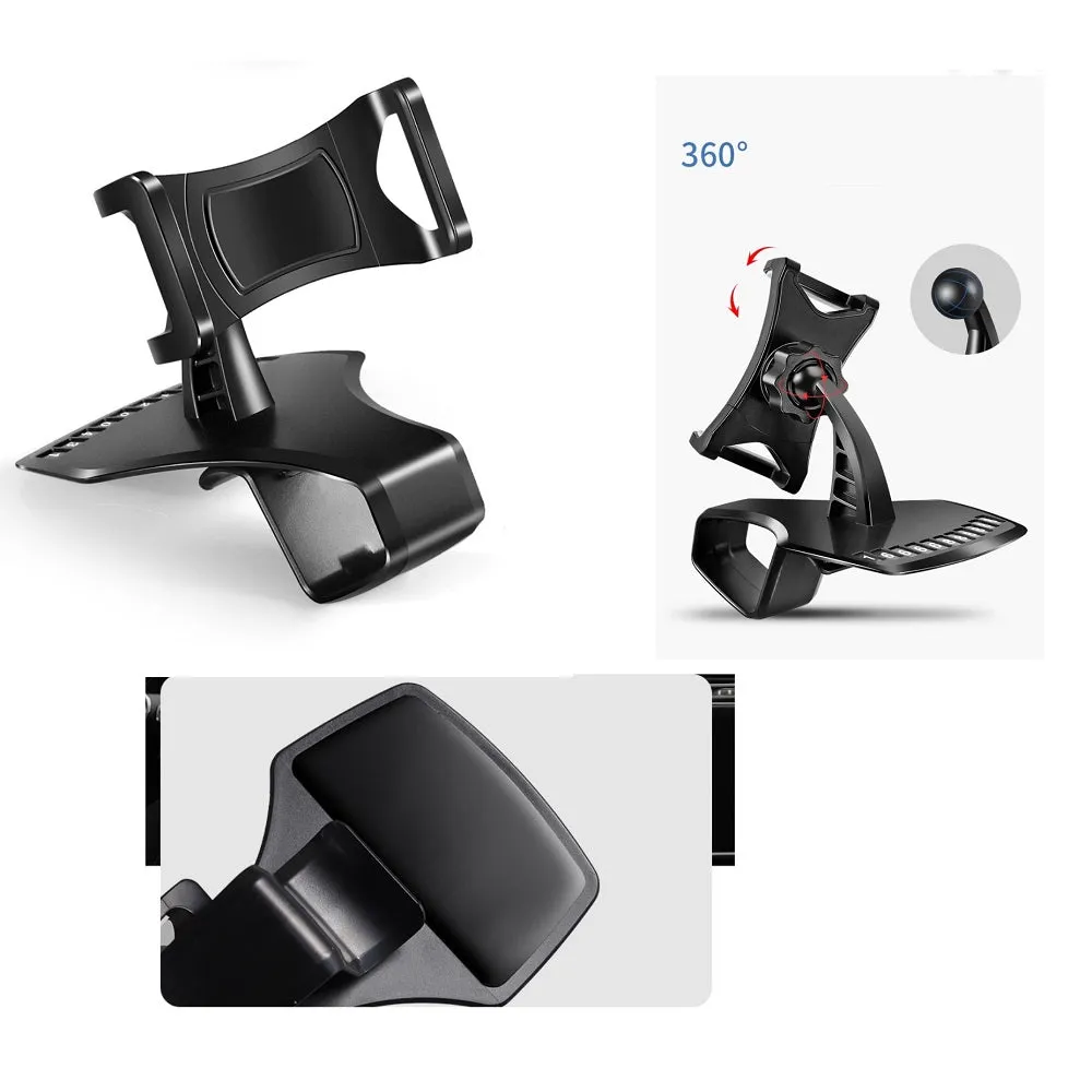 3 in 1 Car GPS Smartphone Holder: Dashboard / Visor Clamp   AC Grid Clip for LG JO JO TD-LTE 128GB L-02K (LG Joan QVR) - Black