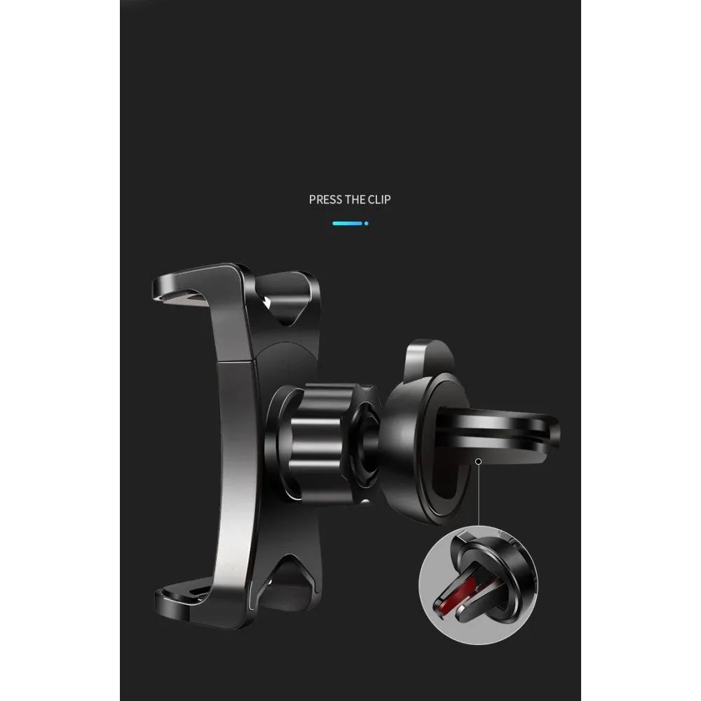 3 in 1 Car GPS Smartphone Holder: Dashboard / Visor Clamp   AC Grid Clip for LG JO JO TD-LTE 128GB L-02K (LG Joan QVR) - Black