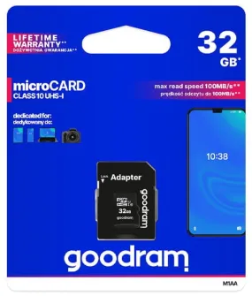 32GB micro SDHC Class 10 Flash Memory Card   adpater