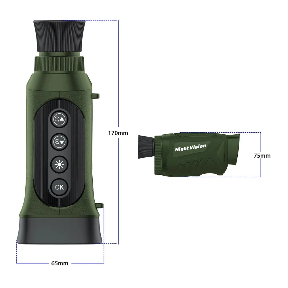 40MP 2.5K Infrared Telescope Digital Night-Vision Monocular 984ft Night-Vision Distance 6X Optical Magnification 8X Digital Zoom