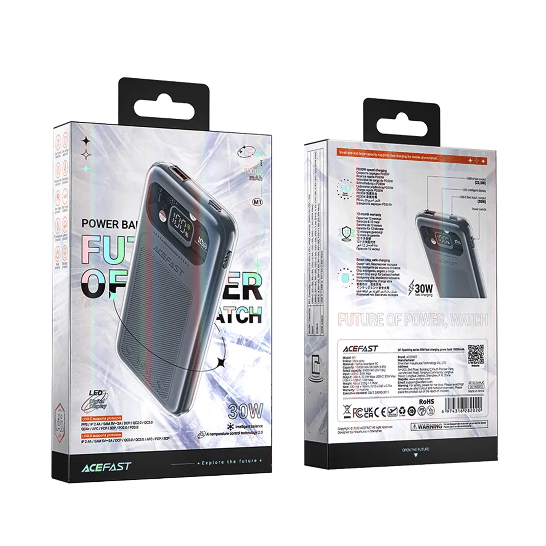 AceFast M1 30W Crystal Series 10000mAH PowerBank