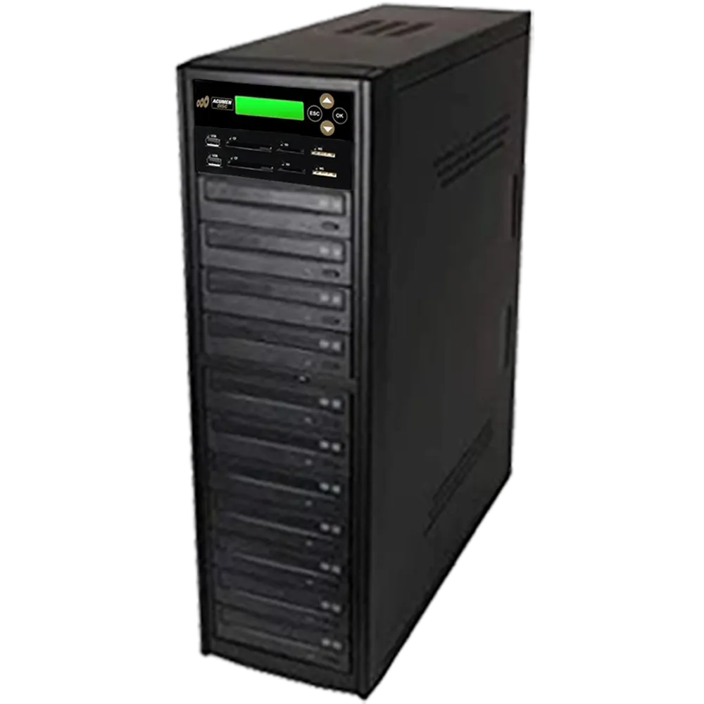 Acumen Disc 1 to 10 CrossOver Media & DVD Duplicator - Bi-Directional Multimedia Flash Memory Back-Up (CF SD MS USB) & Multiple Discs Copier (AD10-MMP)