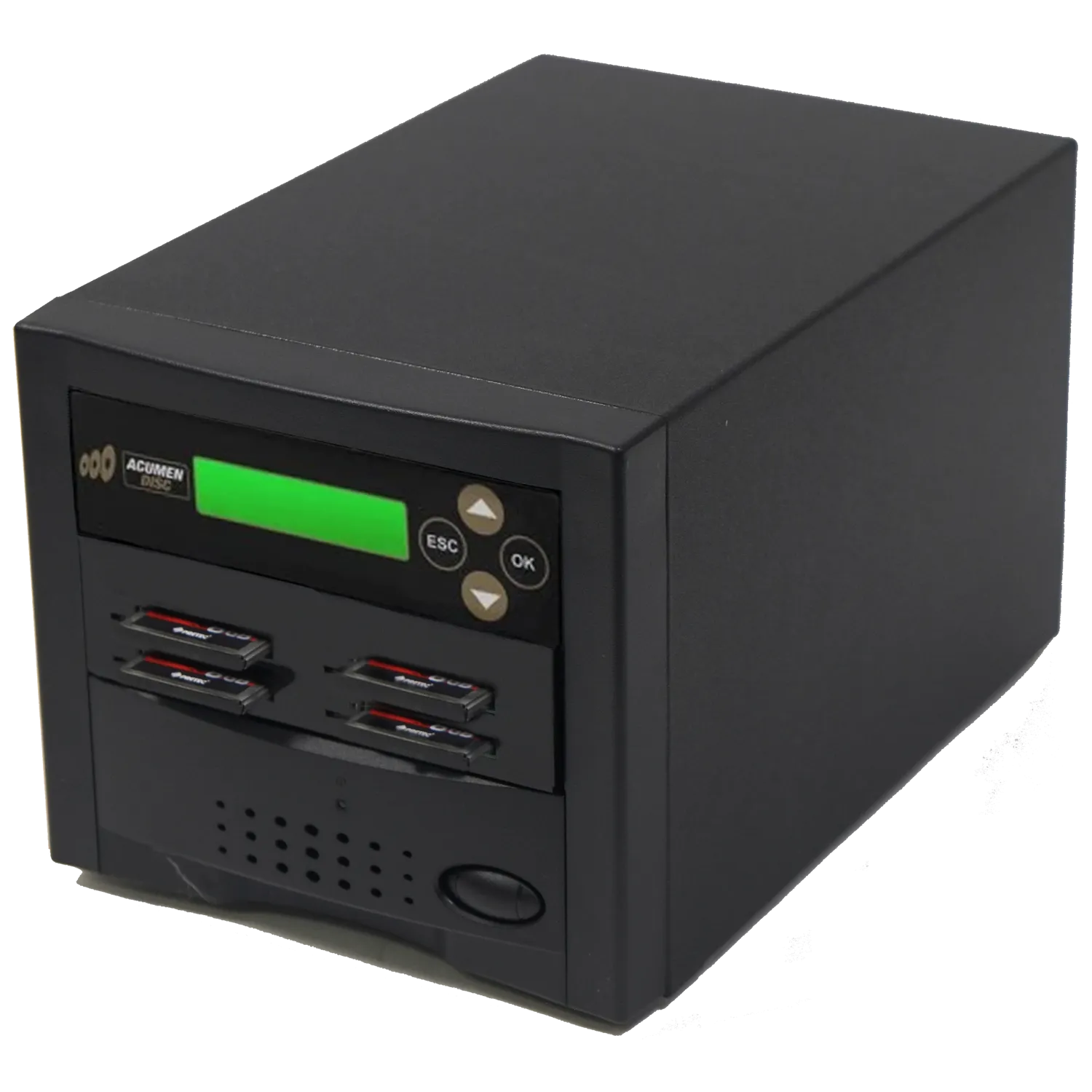Acumen Disc 1 to 3 CFAST Duplicator - Multiple CompactFAST Flash Drive Memory Card Copier (Up to 150mbps) with DoD compliant Erase Mode (AD03-CFAST150)