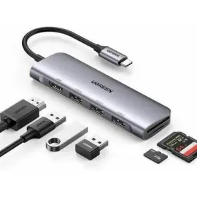 ADATTATORE  USB C HUB HDMI 6-in - 1 TIPO C HUB con 4K HDMI USB 3.0 dati TR