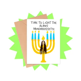 Alanis Menorahssette Hanukkah Card