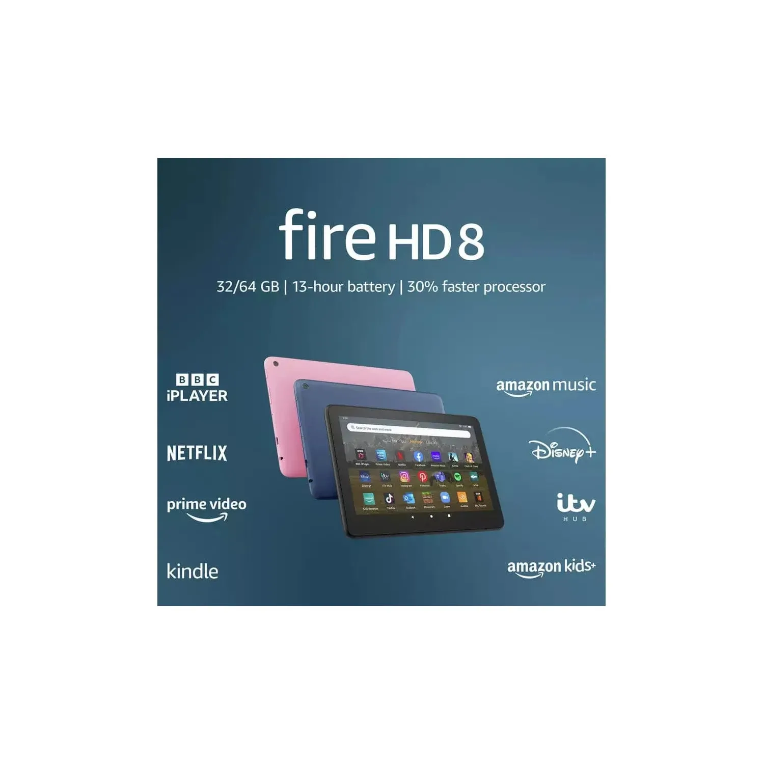 Amazon Fire HD 8 8 Inch 32GB Wi-Fi Tablet - Denim