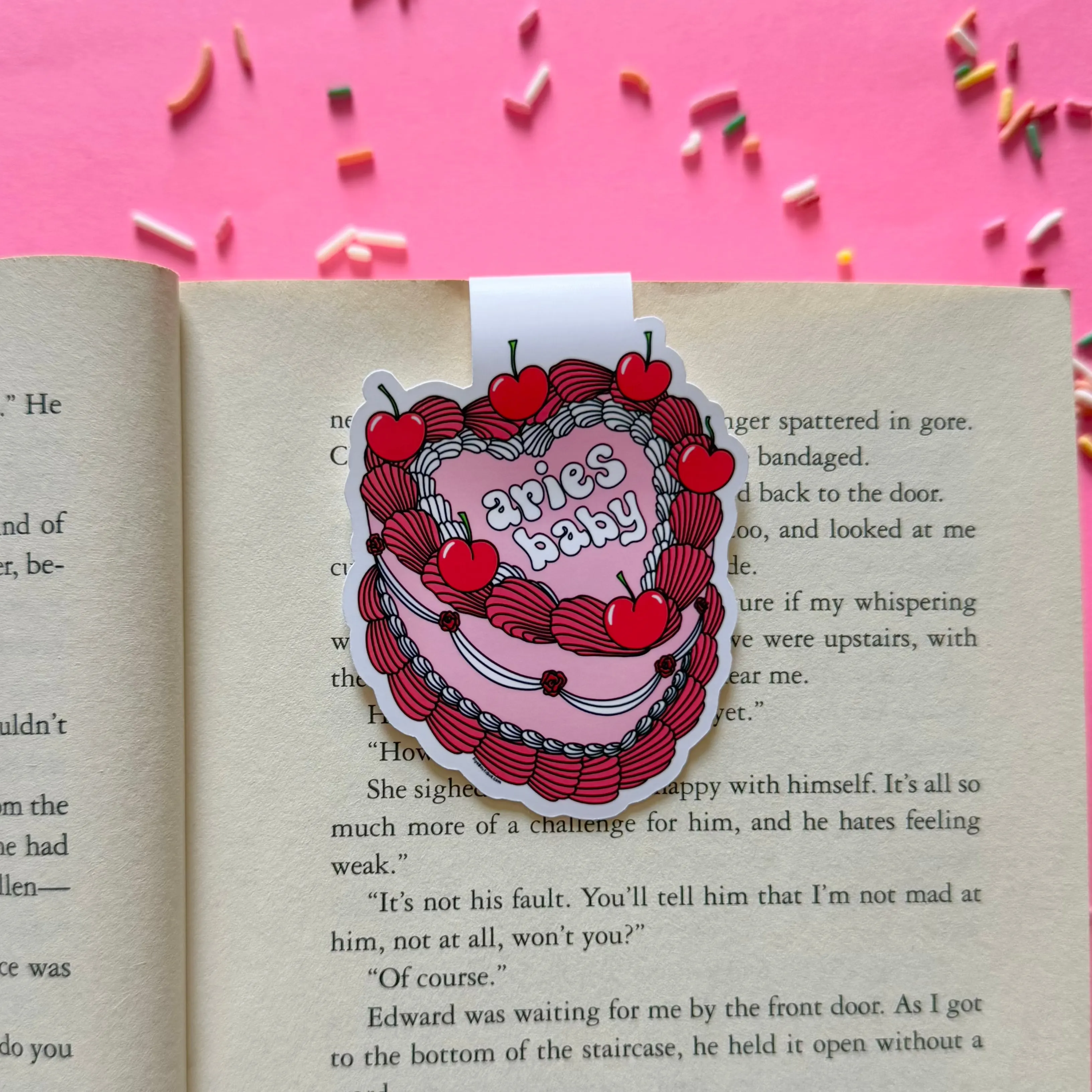 Aries Vintage Cake Magnetic Bookmark - Zodiac Bookmark
