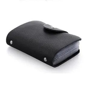 ATM Men and Women Slim Synthetic Wallet Card Case Card Holder Card Slots (Black-10)