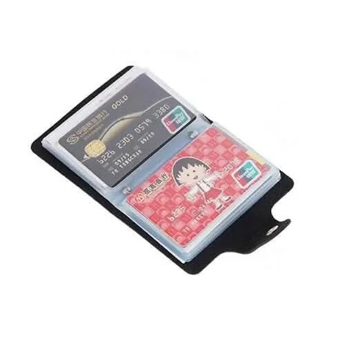 ATM Men and Women Slim Synthetic Wallet Card Case Card Holder Card Slots (Black-10)