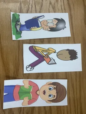 Bookmarks: Cartoon Boys 3 pack Digital download