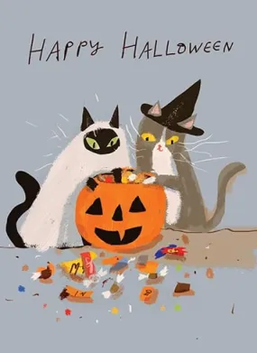 Candy Cats Halloween Greeting Card