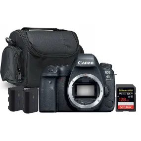 Canon EOS 6D Mark II Full Frame Digital SLR Camera Body   128GB SDXC Memory Card   LP-E6NH  Battery & Case