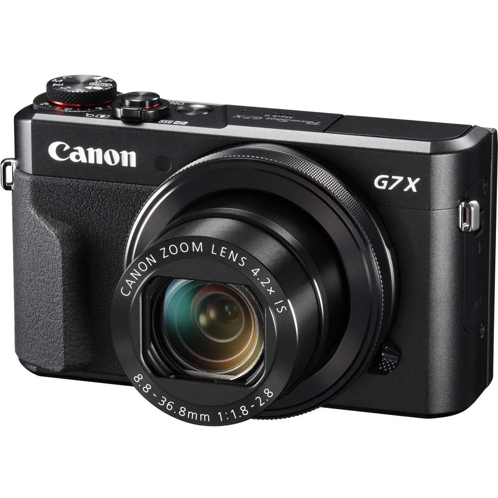 Canon PowerShot G7 X Mark II Point and Shoot Digital Camera   Extra Battery   Digital Flash   Camera Case   128GB Class Card Pro Bundle