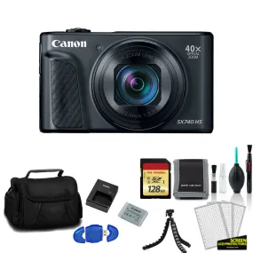 Canon PowerShot SX740 HS Digital Camera (Black) with 128GB Memory Card   More - International Model