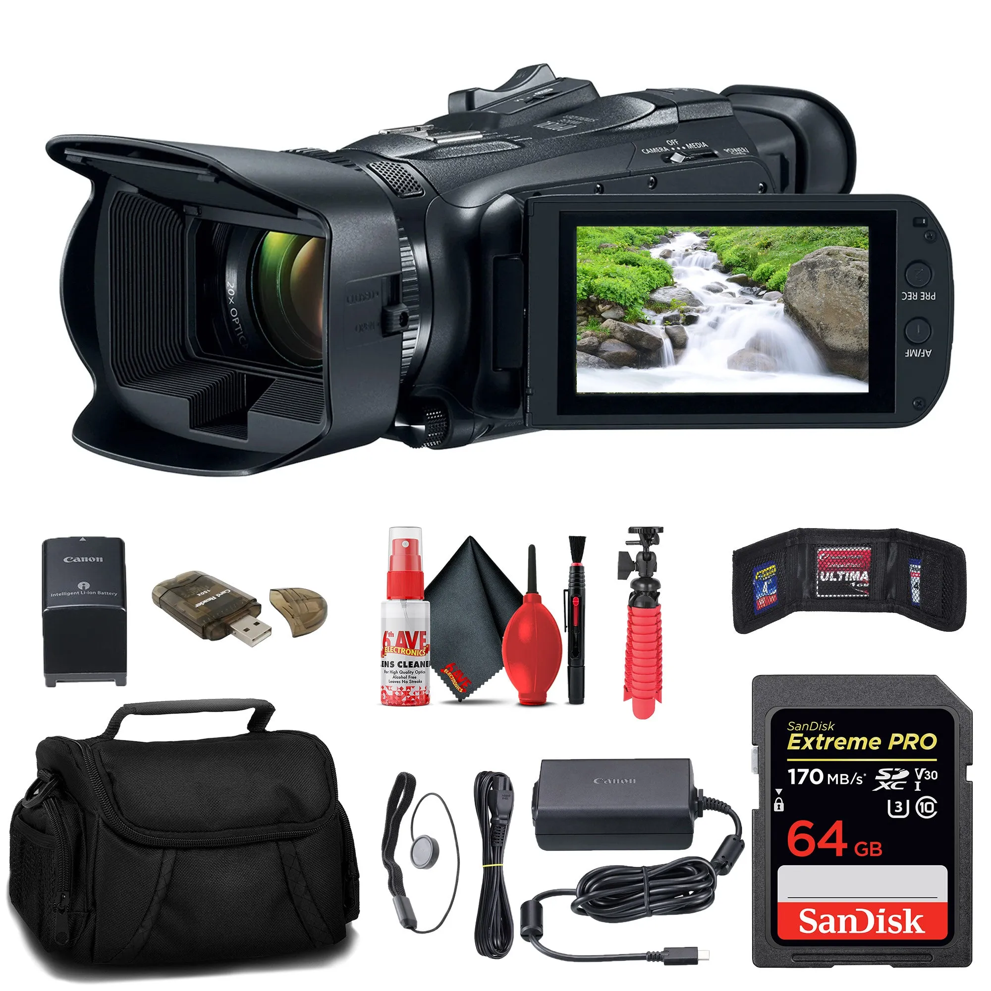 Canon Vixia HF G70 UHD 4K Camcorder   64GB Memory Card   Bag   More