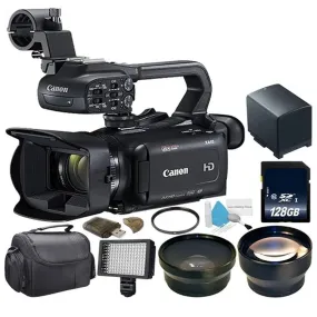 Canon XA11 Compact Full HD Camcorder with 128GB SDXC Class 10 Memory Card   Battery for Canon BP828   58mm UV Filter Bundle