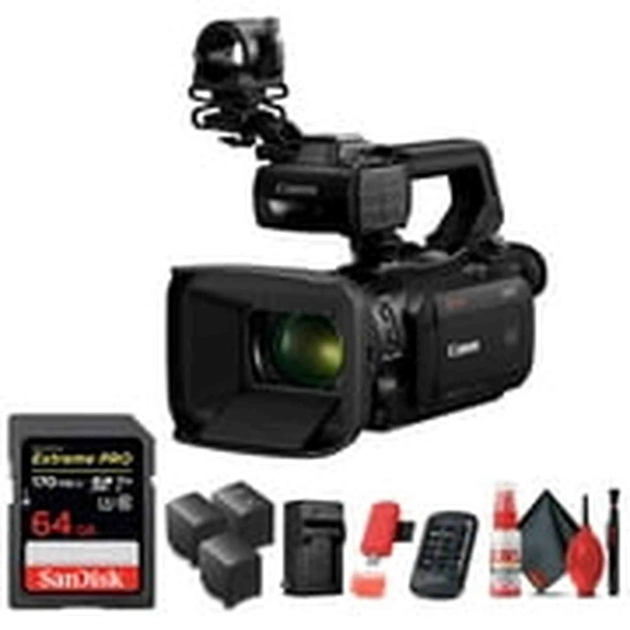 Canon XA70 Camcorder   64GB Memory Card, Extra battery/charger & many more