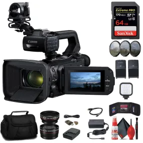 Canon XA70 UHD 4K30 Camcorder with Dual-Pixel Autofocus   64GB Memory Card Starter Bundle