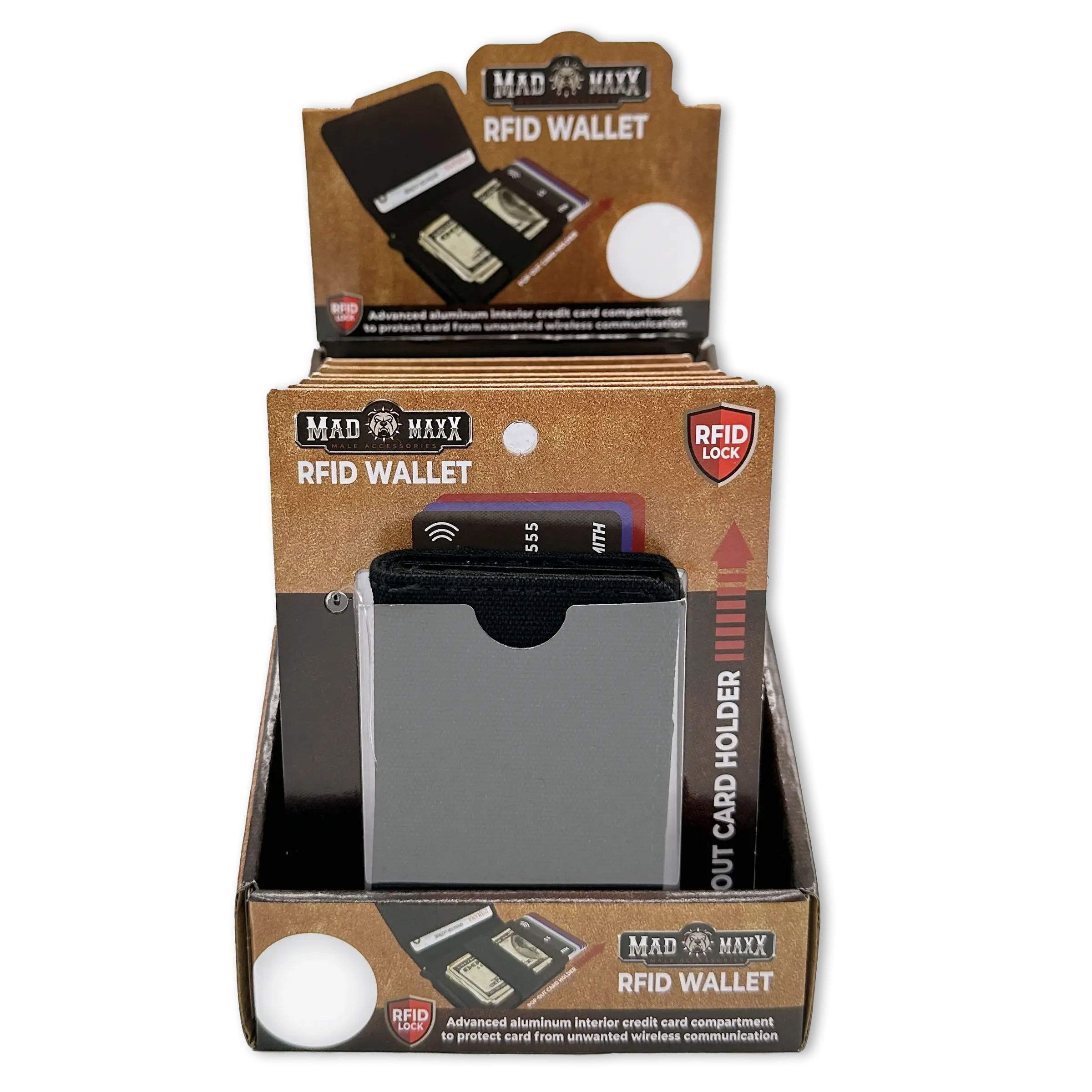 Canvas RFID Block Slim Wallet - 6 Pieces Per Retail Ready Display 23746
