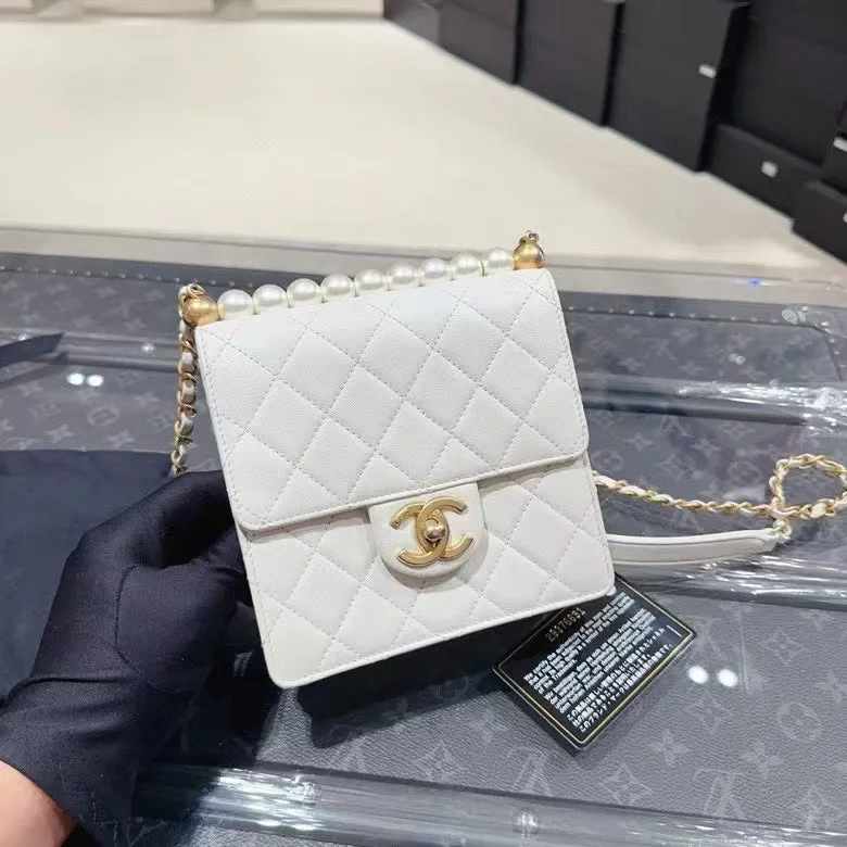 Chanel CF Pearl Bag 15*17cm with Card