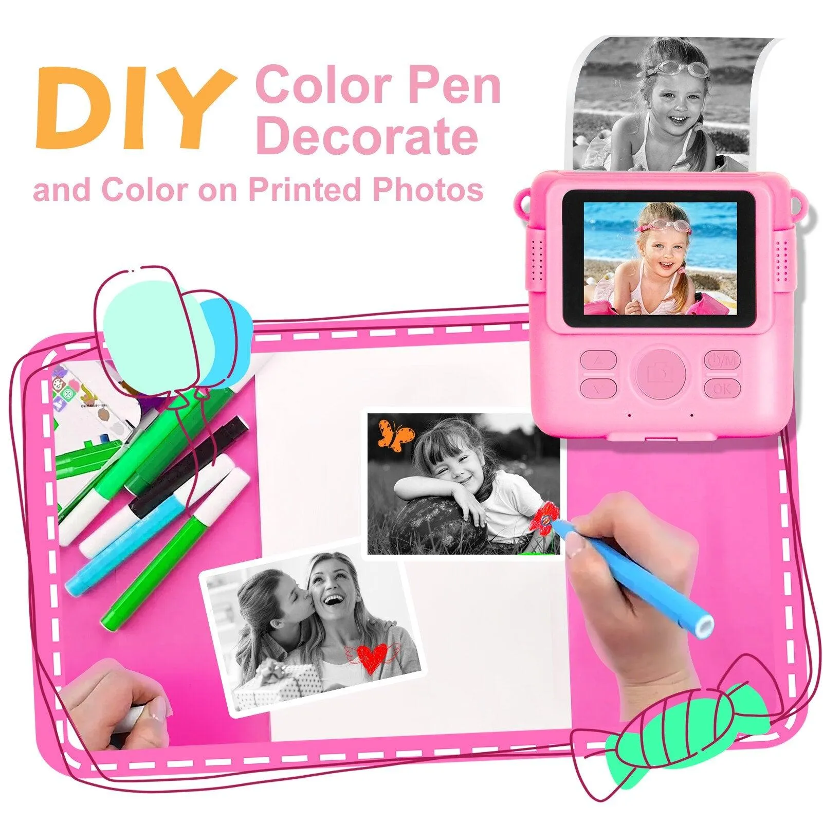 Children Digital Camera Instant Print for Kids