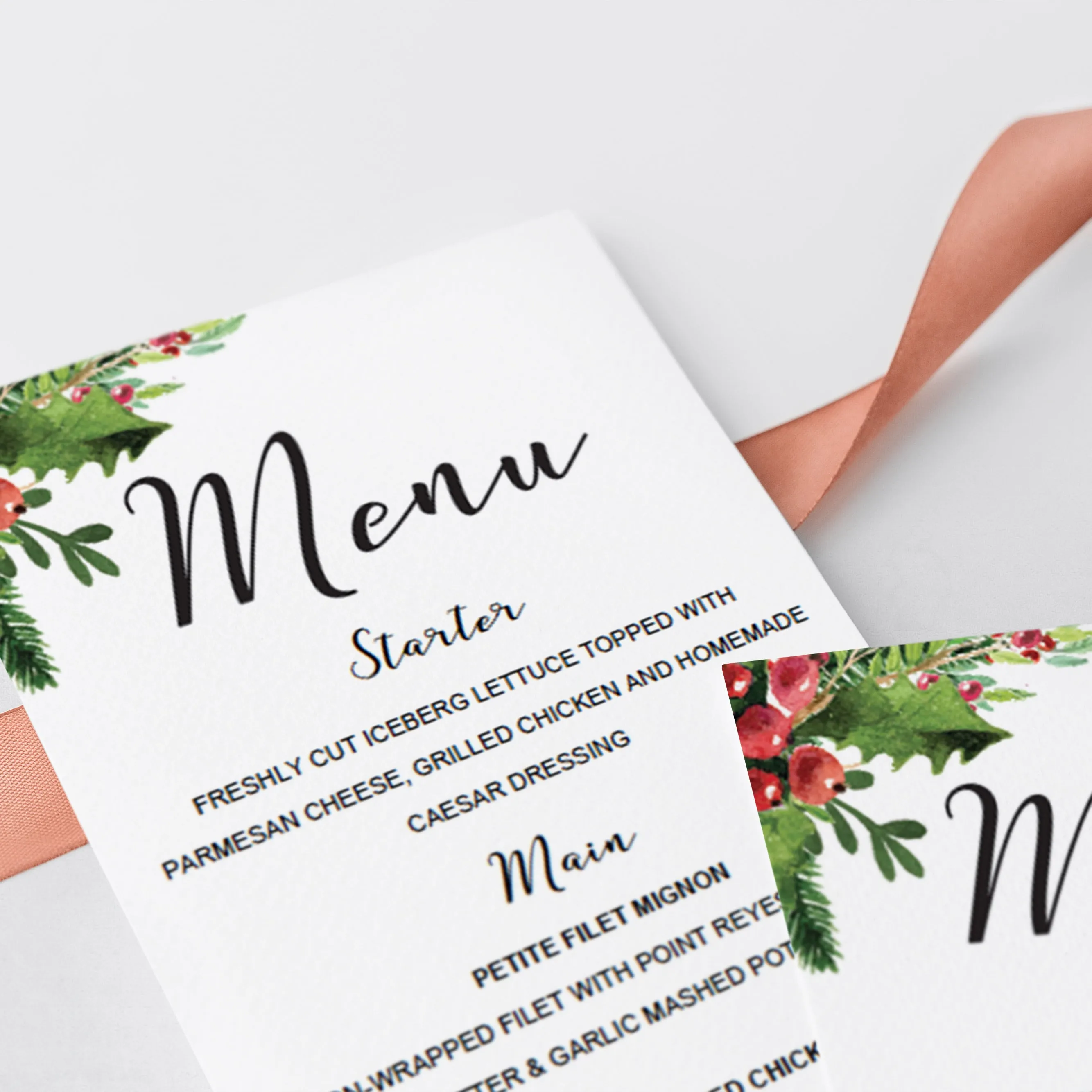 Christmas Menu Card Template
