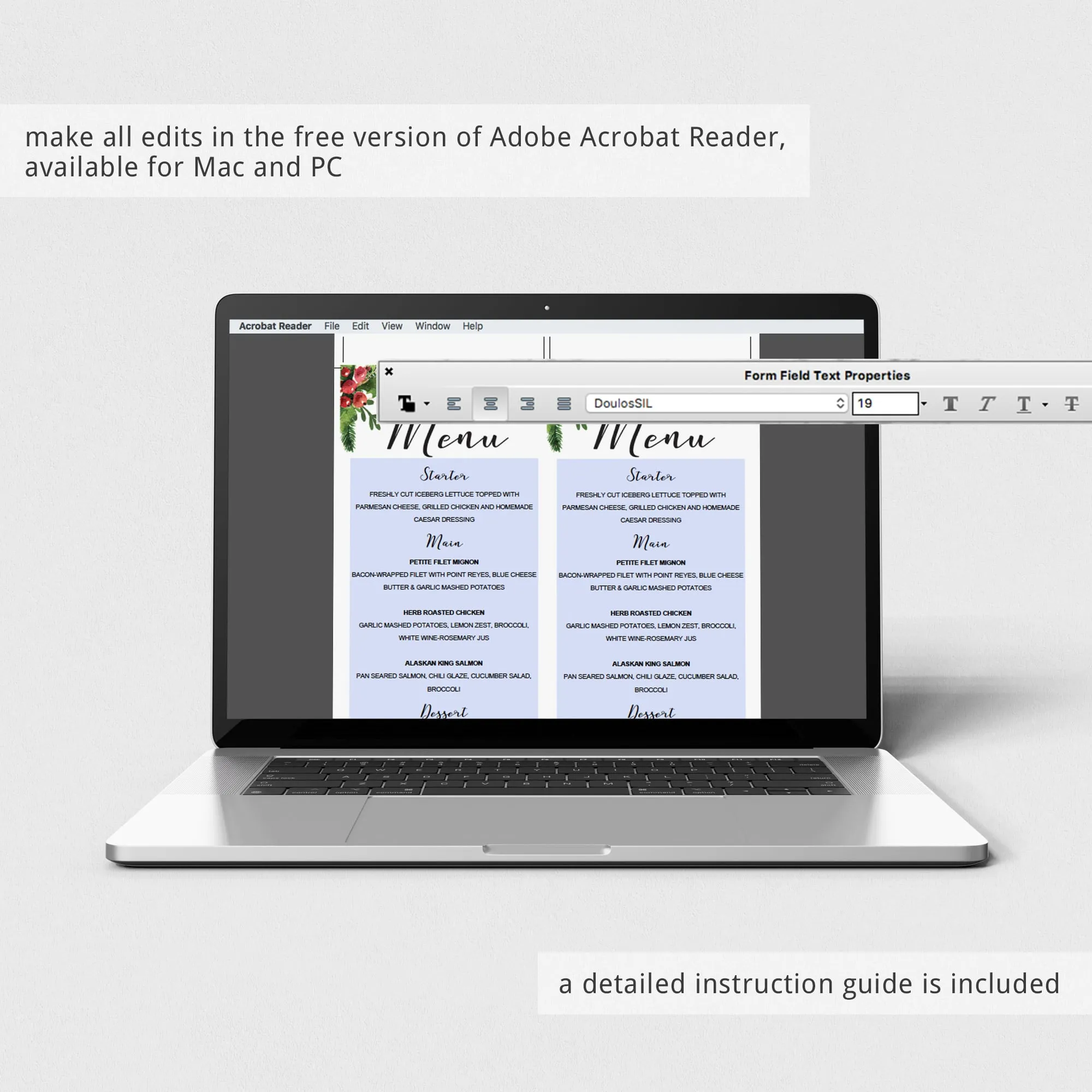 Christmas Menu Card Template