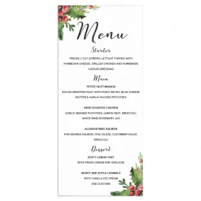 Christmas Menu Card Template