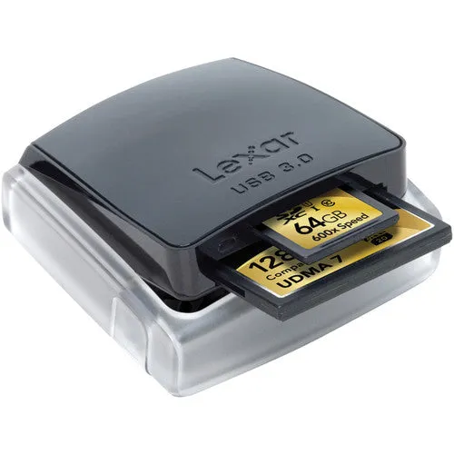 [CLEARANCE] Lexar LRW400CRBAP Professional USB 3.0 Dual-Slot Reader (UDMA 7)
