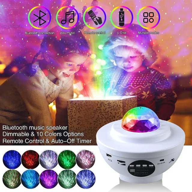 Colorful Starry Sky Galaxy Projector Nightlight Child Blueteeth USB Music Player Star Night Light Romantic Projection Lamp