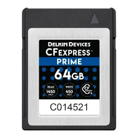 Delkin CFexpress PRIME 64GB Memory Card (1450 MB/s)