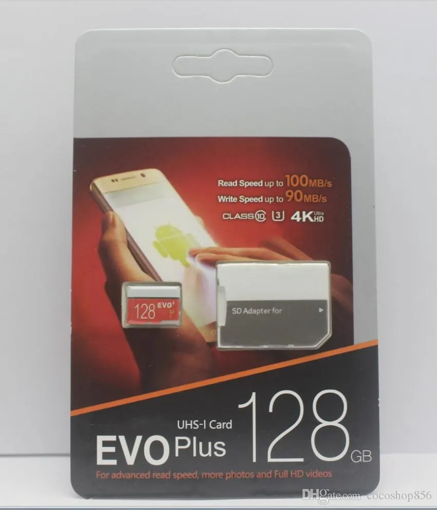 Digital Camera Smartphone 32GB 64GB 128GB 256GB EVO Puls Card High speed 90MB/S Class10 UHS-1 MicroSDXC Tablet PC TF Car