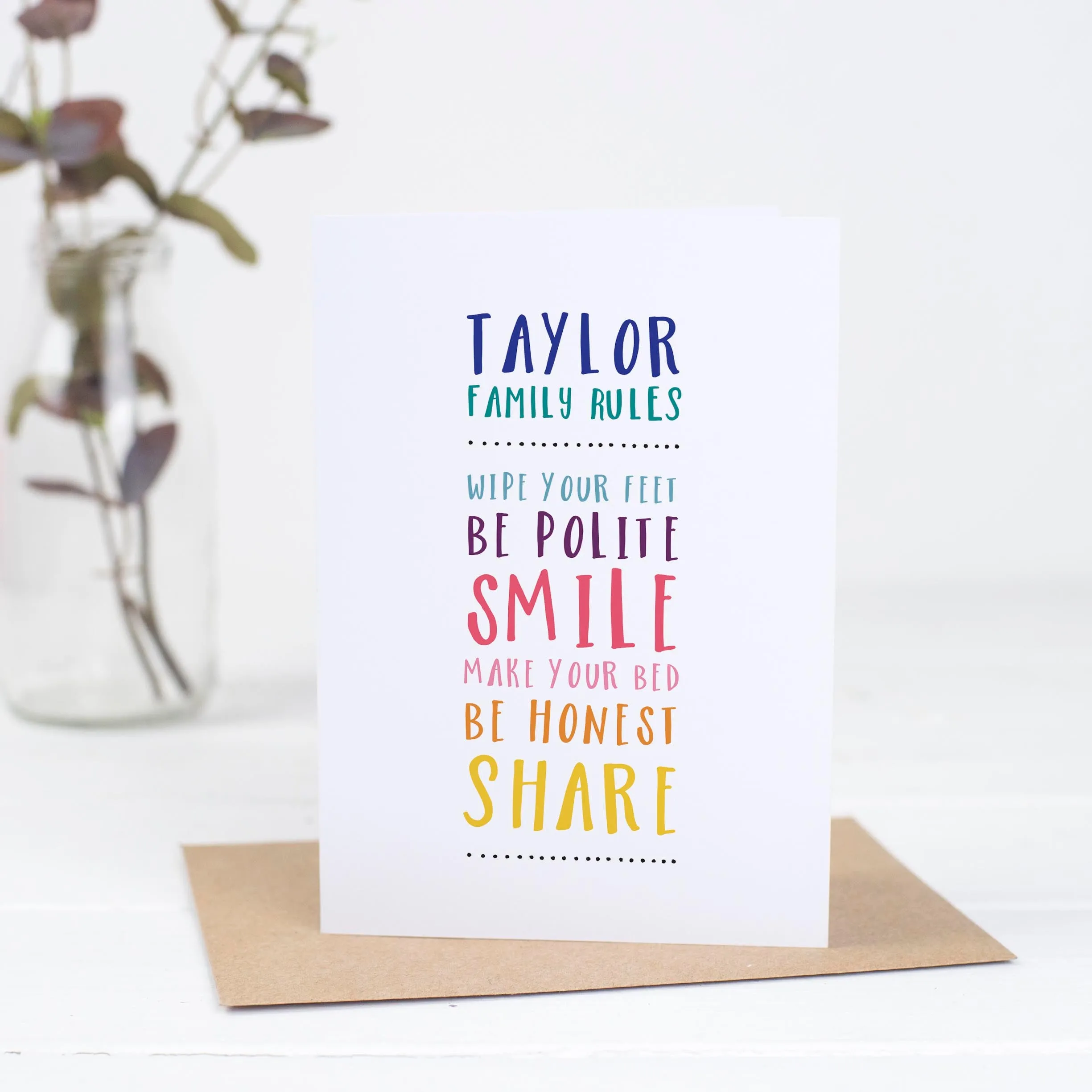 Family Rules Card