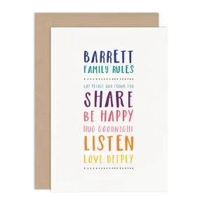 Family Rules Card