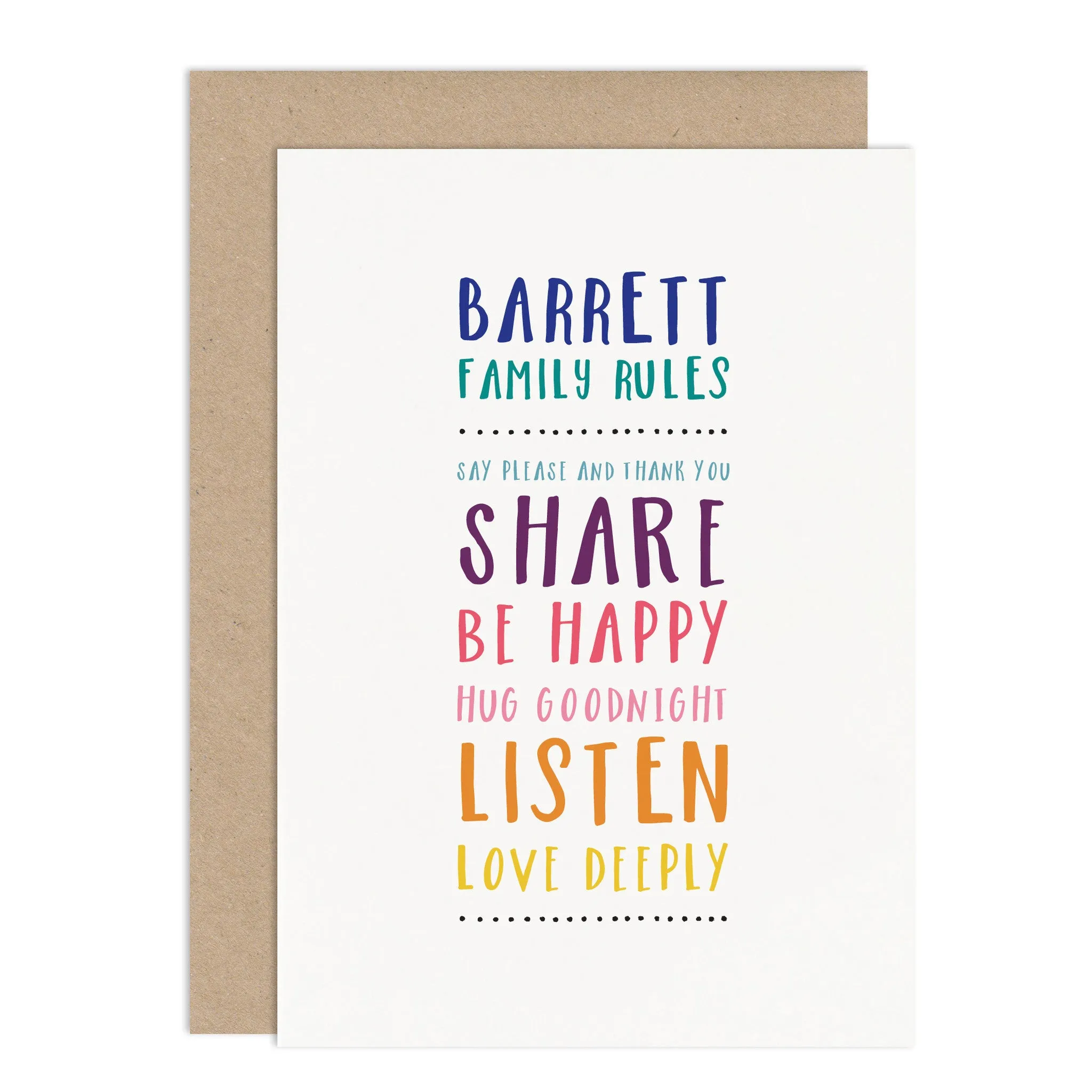 Family Rules Card