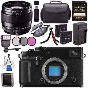 Fujifilm X-Pro3 Wi-Fi Digital Camera with 23mm f/2.0 XF Lens NP-W126 Battery   Charger   Sony 128GB SDXC Card   Case   Tripod   Flash Bundle