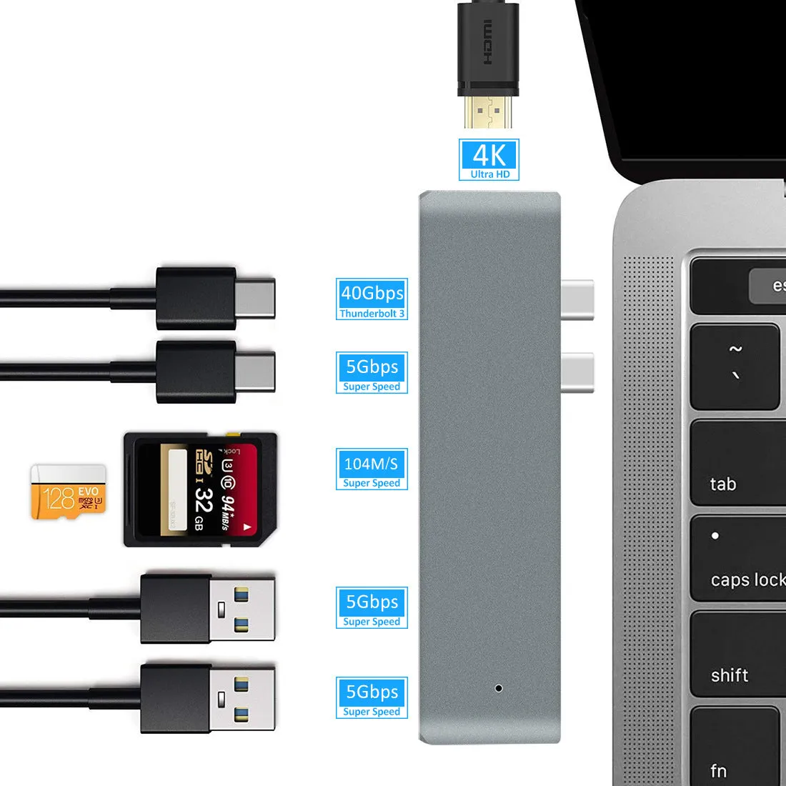 Hub Type-C to USB3.0 7-in-1 converter
