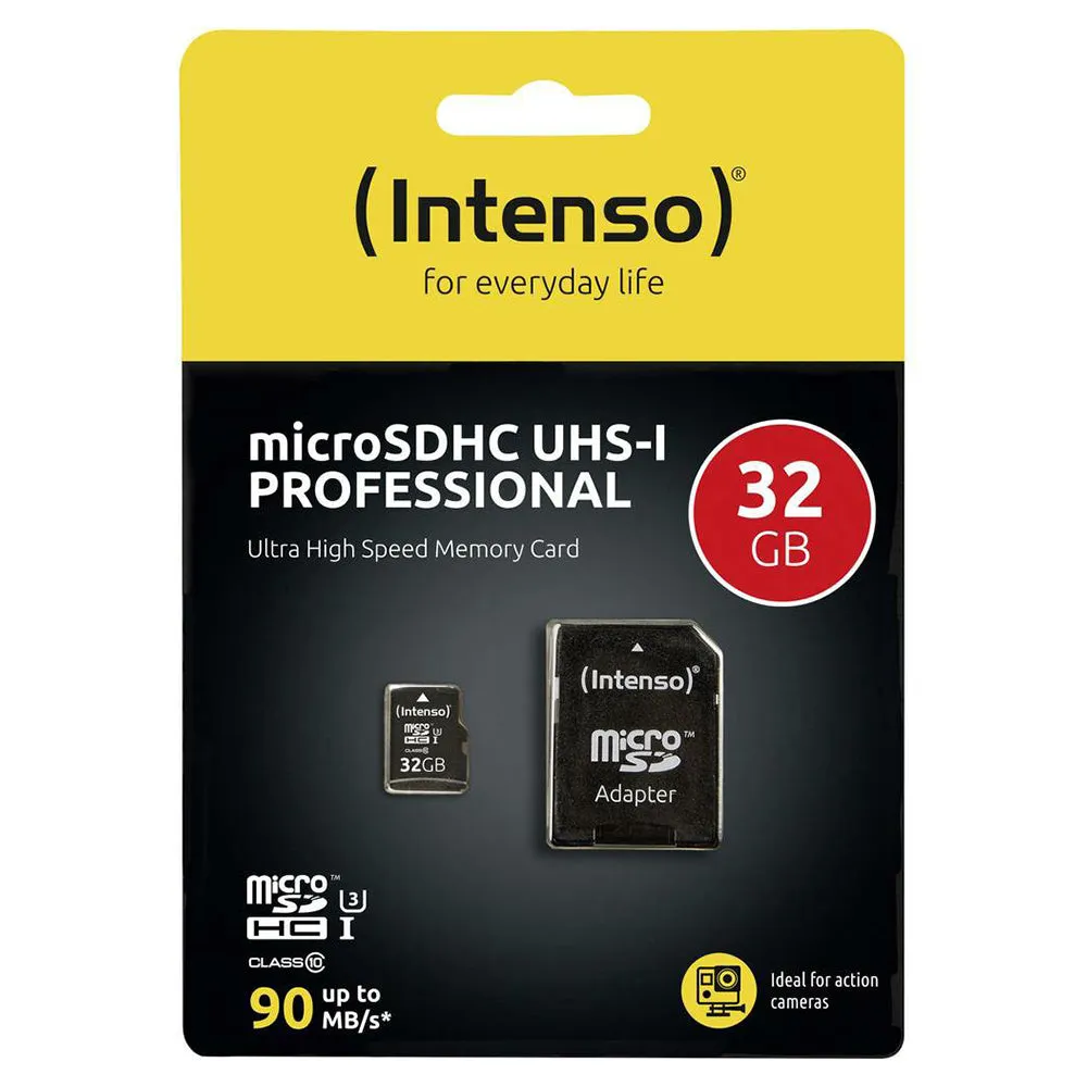 Intenso 32GB MicroSDHC UHS-I Class 10 Memory Card - Black | 3433480