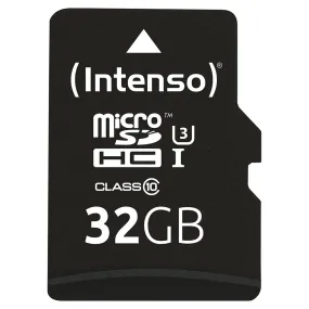 Intenso 32GB MicroSDHC UHS-I Class 10 Memory Card - Black | 3433480