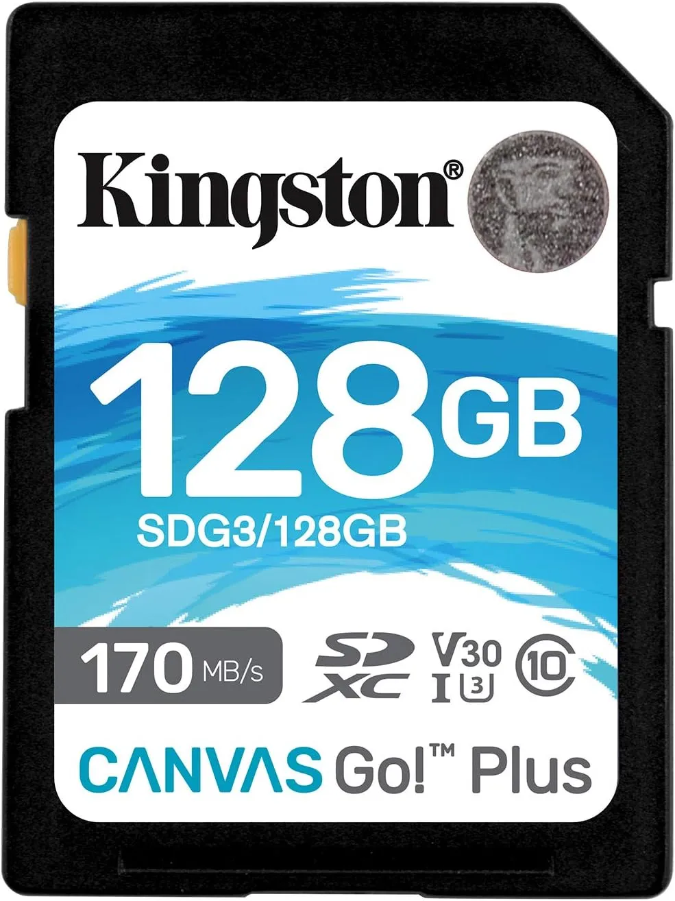 Kingston 128GB SDXC Canvas Go Plus 170MB/s Read UHS-I, C10, U3, V30 Memory Card (SDG3/128GB)