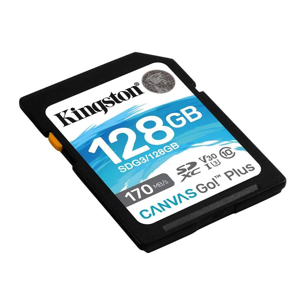 Kingston Canvas Go Plus SDG3 128GB Class 10 SDXC Memory Card