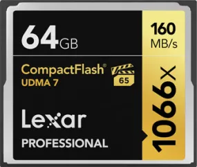 Lexar 64GB Professional 1066x  CompactFlash Memory Card (UDMA 7)