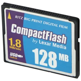 Lexar Media CompactFlash 128MB Memory Card (1.8MB/sec)