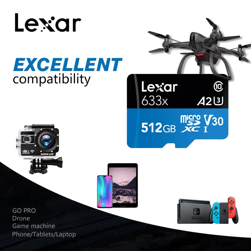 Lexar Micro SD Card 16GB 32GB 64GB 128GB 256GB SDXC/SDHC Flash Memory Card