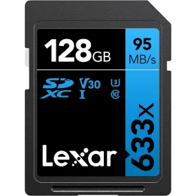Lexar Professional 633x SD Card 128GB, SDXC UHS-I Card, Up To 95MB/s Read, for Mid-Range DSLR, HD Camcorder, 3D Cameras, LSD128GCB1EU633