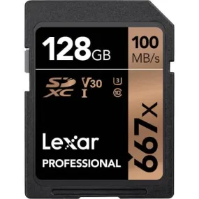 Lexar Professional Gold 128GB SDXC UHS-I 100MB/s Memory Card - V30