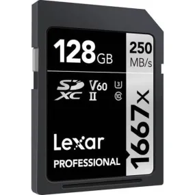 Lexar Professional Silver 128GB SDXC UHS-II 250MB/s Memory Card - V60