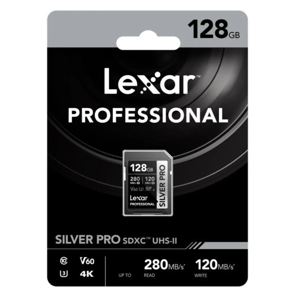 Lexar Professional Silver Pro 128GB SDXC UHS-II 280MB/s Memory Card - V60